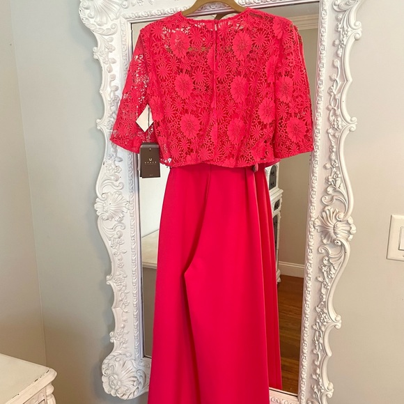 NWT $485 Space Style Concept Azalea Pink Lace Crop Top Detail Dress Jumpsuit - Picture 13 of 13